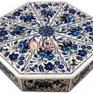 12"x12"x4" White Jewelry Lidded Box Lapis Elephant Desgin Thanksgiving Gift Deco