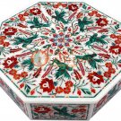 12"x12"x4" Marble Jewelry Storage Box Malachite Parrot Floras Art Veterans Gift