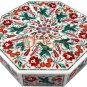 12"x12"x4" Marble Jewelry Storage Box Malachite Parrot Floras Art Veterans Gift