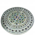 30" Marvelous Marble White Round Coffee Table Top Multi Inlay Garden Decor H3390 30" Marvelous Marble White Round Coffee Table Top Multi Inlay Garden Decor H3390