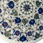 20" Marble Round Mosaic Coffee Top Table Lapis Stone Pietradure Inlay Art Decor