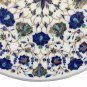 20" Marble Round Mosaic Coffee Top Table Lapis Stone Pietradure Inlay Art Decor