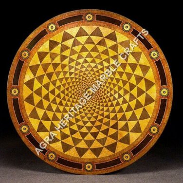 24" Marble Coffee Round Table Top Handmade Inlay Bedroom Furniture Decor H4891