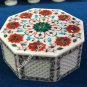 Filigree Marble Jewelry Storage Box Carnelian Multi Floral Inlay Gift Decor E461