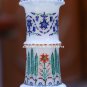 Antique Marble Flower Jar Fine Semi Mosaic Inlay Marquetry Collectible Art H1958
