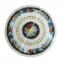 30" White Marble Coffee Garden Table Top Fruit Inlay Unique Design Decor H3486A