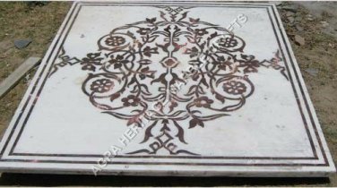 30" White Marble Coffee Outdoor Table Top Inlay Handmade Hallway Decor H5044