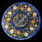 24" Marble Round Coffee Garden Table Top Collectible Floral Inlay Outdoor E480