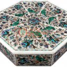 12"x12"x4" Marble Jewelry Box Parrot Malachite Semi Precious Art Veterans Gift
