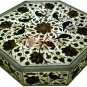 12"x12"x4" Marble Jewelry Box Parrot Malachite Semi Precious Art Veterans Gift