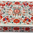 12"x8"x4" Marble Jewelry Lidded Box Carnelian Floras Precious Christmas Gift Art
