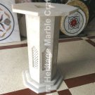 28"x15" Marble White Handmade Stand Base Filigree Design Decor Furniture E545B