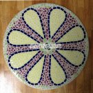 White Marble Round Coffee Center Table Top Mosaic Inlay Stone Patio Decor H3792