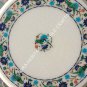 White Marble Round Center Table Top Parrot Inlay Floral Arts Hallway Decor H5393