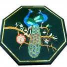 Marble Coffee Center Table Top Peacock Inlay Design Housewarming Gift Decor H453