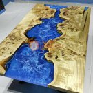 Blue Resin River Dining Custom Center Office Meeting Table Top Handmade Interior