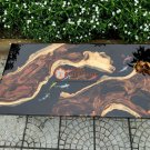 Black Resin Designer Dining Custom Corridor Table Top Handmade Wooden Furniture
