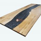 Black Resin Dining Custom Transparent Epoxy River Mappa Burl Royal Custom Table