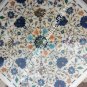 21" White Marble Hallway Table Top Lapis Multi Marquetry Inlay Home Decor H5376A
