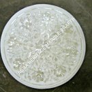 18" Marble White Coffee Patio Table Top Mother of Pearl Inlay Garden Decor E1204
