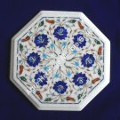 12" Marble End Tables Lapis Lazuli Coffee Table Top Marquetry Inlaid Arts