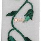 6"x4" White Marble Wall Decor Tile Malachite Inlay Floral Leaf Art Living Decor 6"x4" White Marble Wall Decor Tile Malachite Inlay Floral Leaf Art Living Decor