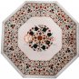 18"x18" Marble Top Counter Table Malachite Floral Fine Design Living Room Decor