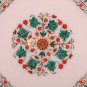 18"x18" Marble Top Counter Table Malachite Floral Fine Design Living Room Decor