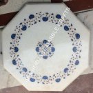 Marvelous Marble Coffee Table Top Lapis Lazuli Inlay Outdoor Bedrrom Decor H5387
