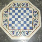 15" Chess Marble Coffee Top Table Lapis Lazuli Inlay Living Outdoor Decor H4684A