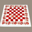 White Marble Chess Table Carnelian Inlay Floral Living Room Table Side Decor Art