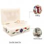 4"x3"x2" White Handmade Jewelry Lidded Box Carnelian Elephant Floral Art Decor