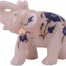 4" Marble Inlaid Trunk Up Elephant Statue Lapis Floral Art Christmas Eve Gifts 4" Marble Inlaid Trunk Up Elephant Statue Lapis Floral Art Christmas Eve Gifts