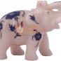 4" Marble Inlaid Trunk Up Elephant Statue Lapis Floral Art Christmas Eve Gifts
