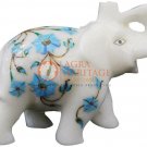 4" Marble Handmade Elephant Statue Gemstone Floral Design Hallway Decor Gifts 4" Marble Handmade Elephant Statue Gemstone Floral Design Hallway Decor Gifts