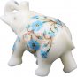 4" Marble Handmade Elephant Statue Gemstone Floral Design Hallway Decor Gifts