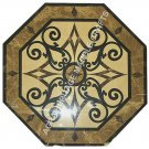 24" Black Marble Round Coffee Center Table Top Handmade Inlay Garden Decor H4951