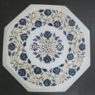 16'' Antique Marble Coner Coffee Top Table Lapis Stone Inlaid Arts kitchen Decor