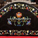 3'x2.5' Marble Semi Circle Dining Table Top Marquetry Inlay Floral Decor H3136