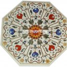 15'' Marble Coffee Table Top Stone Inlay Marquetry Italian Halloween Decor H3092
