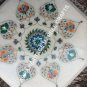 12" Elegant Marble Kitchen Patio Table Top Inlay Gemstone Art Garden Decor H5378
