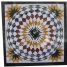 24" Marble Coffee Side Table Top Mosaic Inlay Decor Furniture Bedroom Home H5686