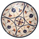 24" Black Marble Round Coffee Garden Table Top Marquetry Inlay Patio Decor H5130