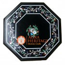 15" Black Marble Outdoor Kitchen Top Table Marquetry Inlay Patio Home Decor E149