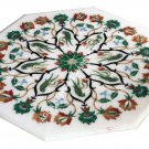 18" Marble Coffee Table Top Multi Marquetry Inlay Bedroom Center Decor E1523