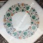 15" Outdoor Marble Coffee Table Top Inlay Precious Stone Occasional Decor H5377A