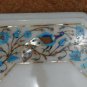 12" Marble Coffee Turquoise Dining Table Top Peacock Pietra Dura Elephant Art