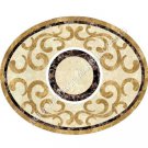 24" White Marble Round Coffee Table Top Handmade Mosaic Inlay Home Decor H5054