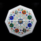 Marble Kitchen Side Table Top Marquetry Inlay Fine Stone Arts Patio Decor H5400