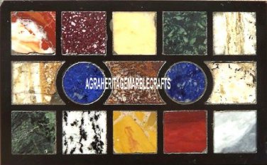 Antique Art Marble Coffee Table Mosaic Work Random Inlay Art Kitchen Decor H3793
